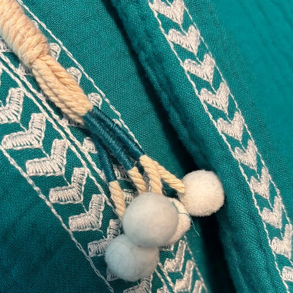 Soft Surroundings Teal and White Midi Dress - Picture 12 of 13